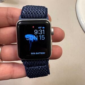 Apple Watch Series 3, 38mm with White and Blue Bands